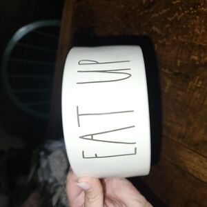 Rae Dunn White Dog Bowl - Eat Up